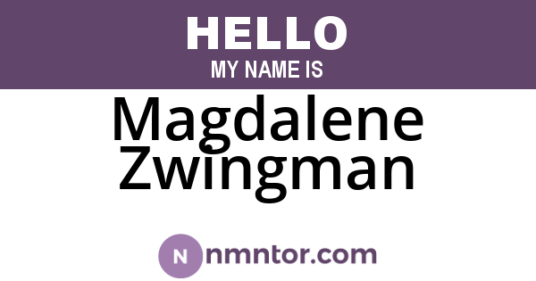 Magdalene Zwingman
