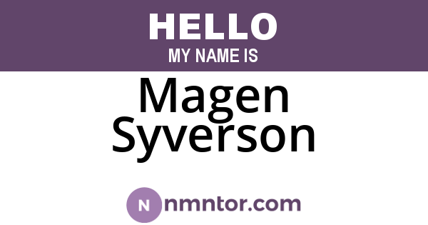 Magen Syverson