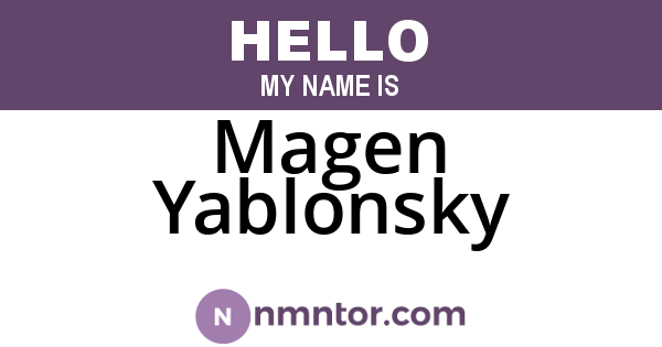 Magen Yablonsky