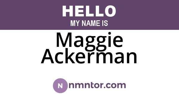 Maggie Ackerman