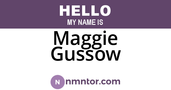 Maggie Gussow