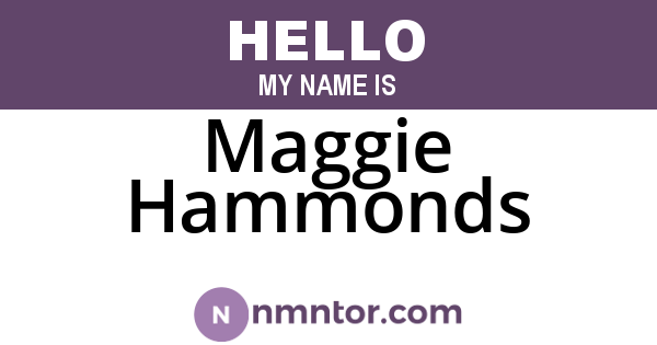 Maggie Hammonds