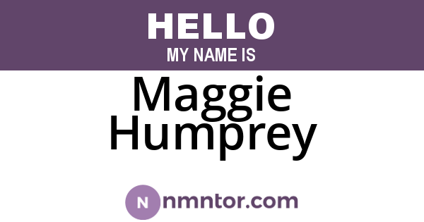 Maggie Humprey