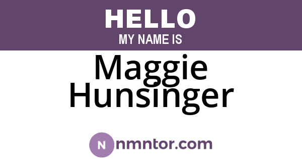 Maggie Hunsinger