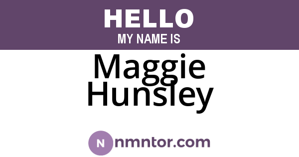 Maggie Hunsley