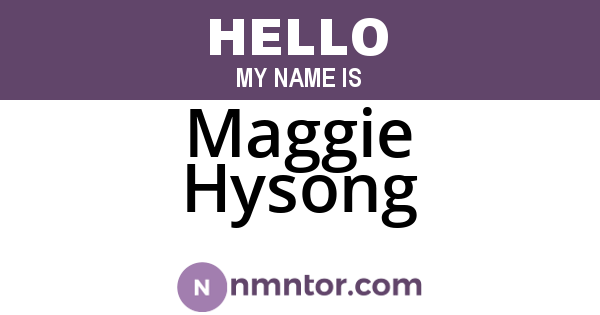Maggie Hysong