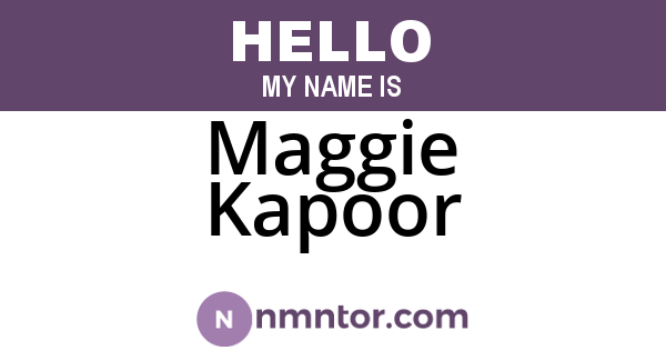 Maggie Kapoor