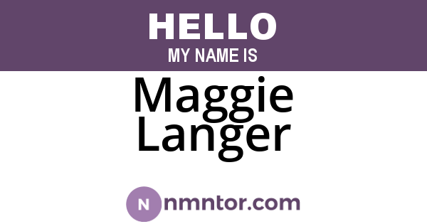Maggie Langer