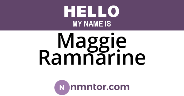 Maggie Ramnarine