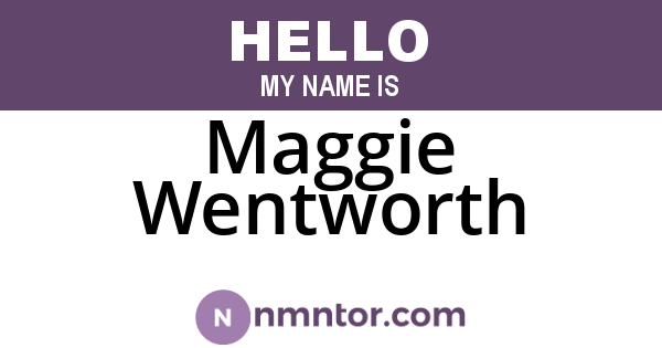 Maggie Wentworth