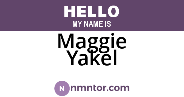 Maggie Yakel