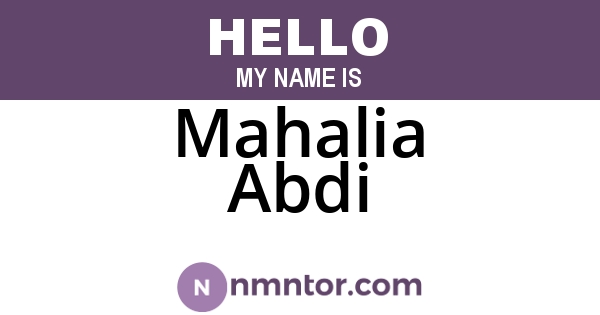Mahalia Abdi