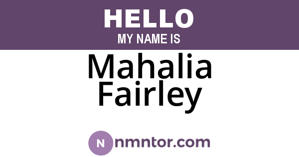 Mahalia Fairley