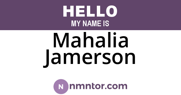Mahalia Jamerson