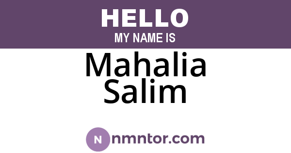 Mahalia Salim
