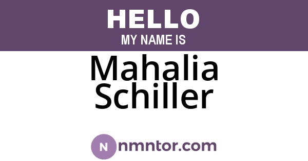 Mahalia Schiller