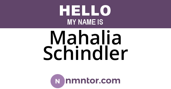 Mahalia Schindler