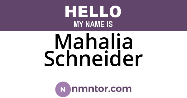 Mahalia Schneider