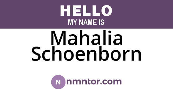 Mahalia Schoenborn