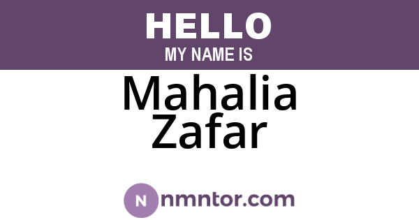 Mahalia Zafar