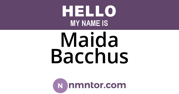 Maida Bacchus