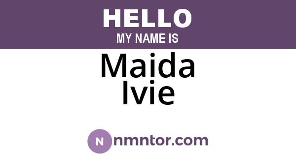 Maida Ivie