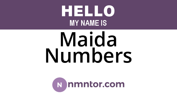 Maida Numbers