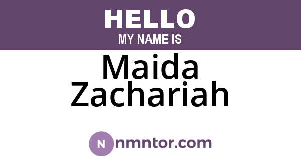 Maida Zachariah