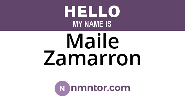 Maile Zamarron