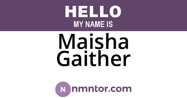 Maisha Gaither