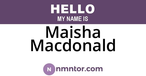 Maisha Macdonald