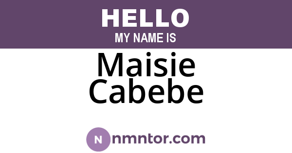 Maisie Cabebe