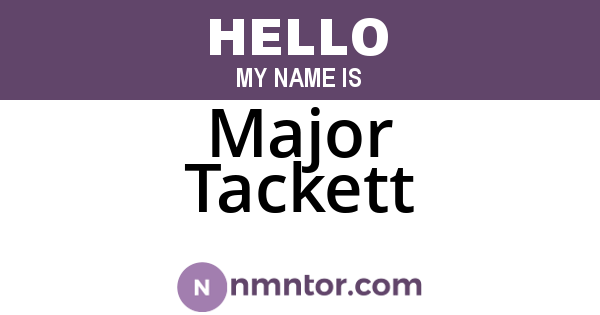 Major Tackett