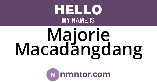 Majorie Macadangdang