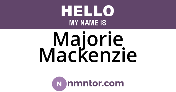 Majorie Mackenzie