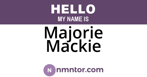 Majorie Mackie
