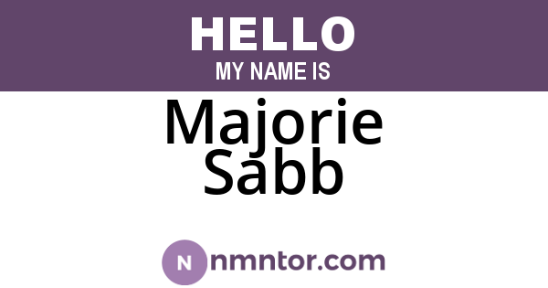 Majorie Sabb