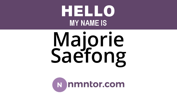 Majorie Saefong