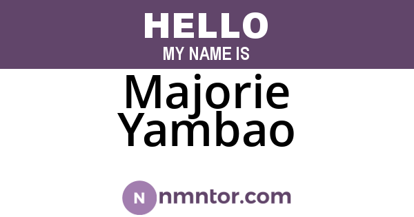 Majorie Yambao