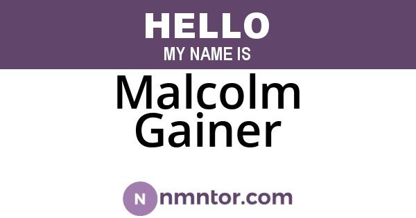 Malcolm Gainer