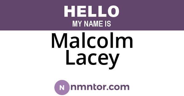 Malcolm Lacey