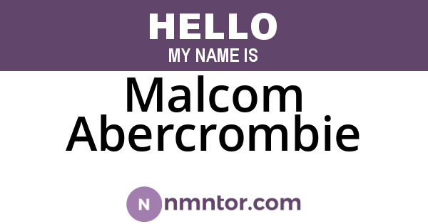 Malcom Abercrombie