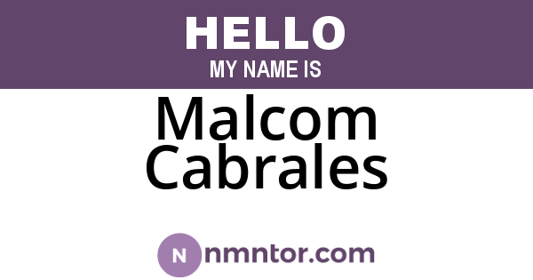 Malcom Cabrales