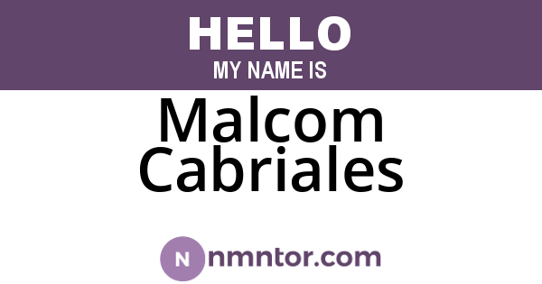 Malcom Cabriales
