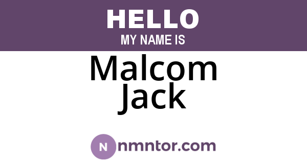 Malcom Jack
