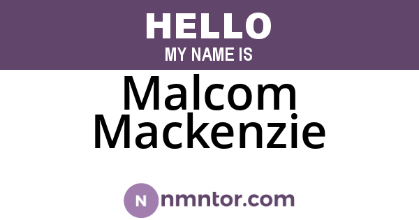 Malcom Mackenzie