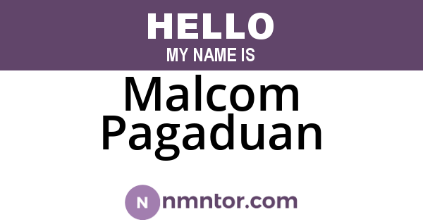 Malcom Pagaduan