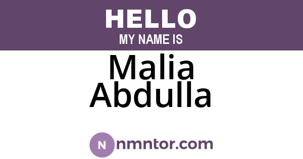 Malia Abdulla