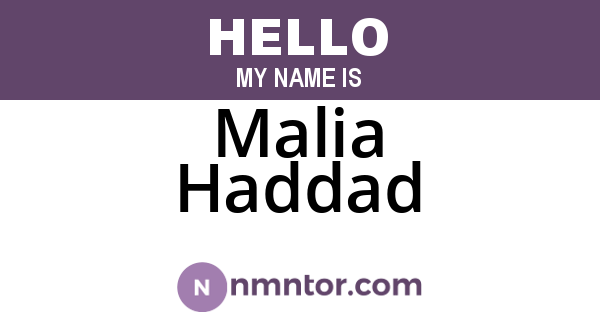 Malia Haddad
