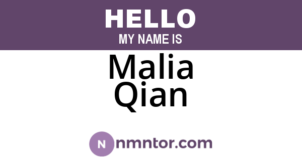 Malia Qian
